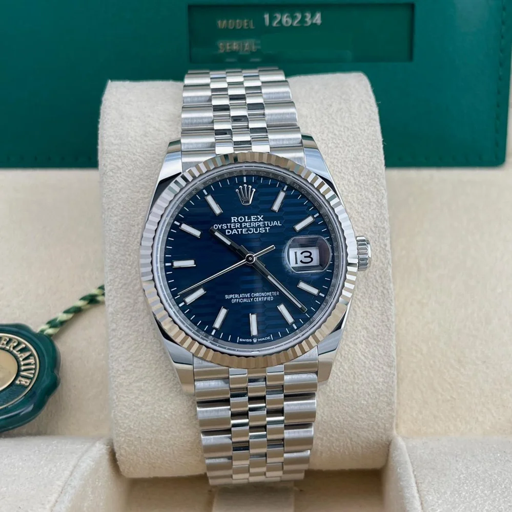 Rolex Datejust 36 reference 126234 with blue dial and Jubilee bracelet
