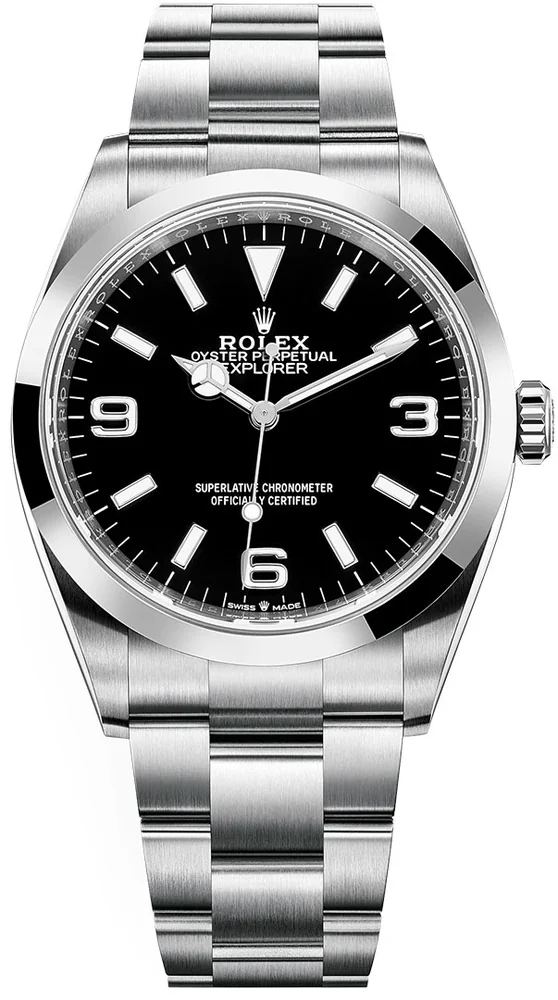 Rolex Explorer 36 reference 124270 with black dial and Oyster bracelet