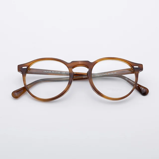 Oliver Peoples Gregory Peck optical glasses in brown acetate.