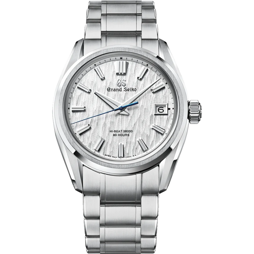 Grand Seiko White Birch SLGH005 watch with textured white dial