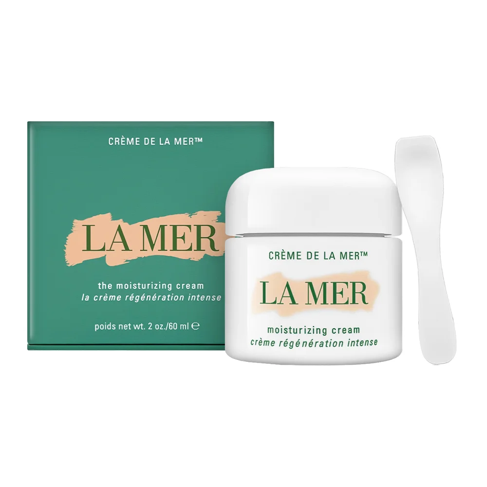 Crème de la Mer white 60ml cream jar with green box and spatula