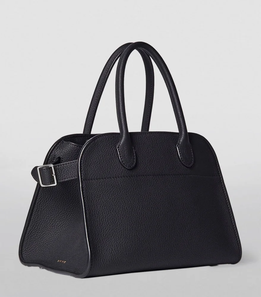 The Row Soft Margaux 10 handbag in black leather