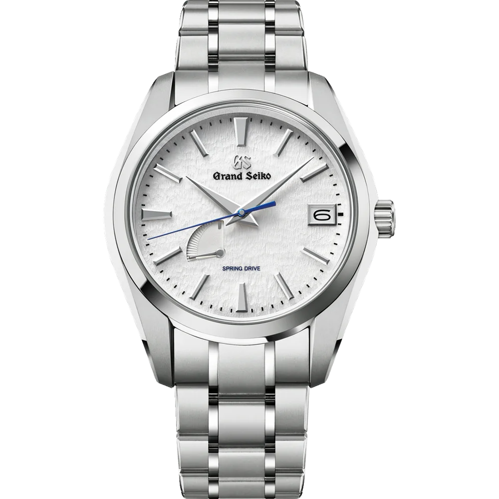 Grand Seiko SBGA211 Snowflake watch with white dial and titanium bracelet